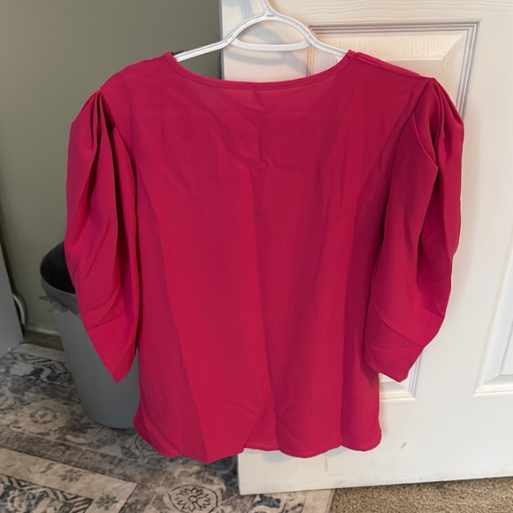 Pink and blue women’s dress shirts with half puffer sleeves - Picture 2 of 4